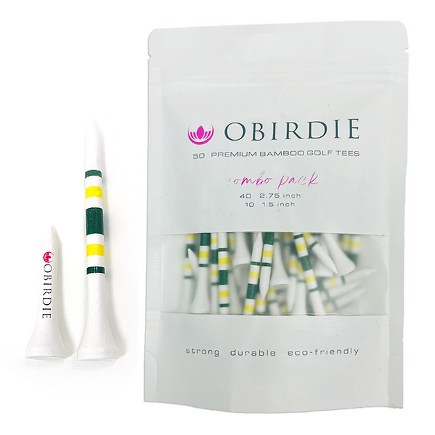 Striped Bamboo Golf Tees Combo Pack – Green Light (Green/Yellow)