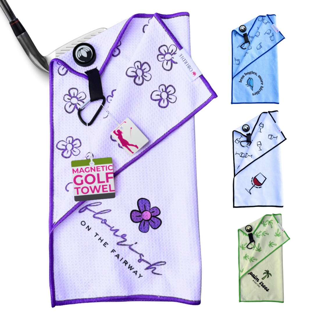 *NEW* Magnetic Golf Towel for Women – Waffle Microfiber | Obirdie Golf
