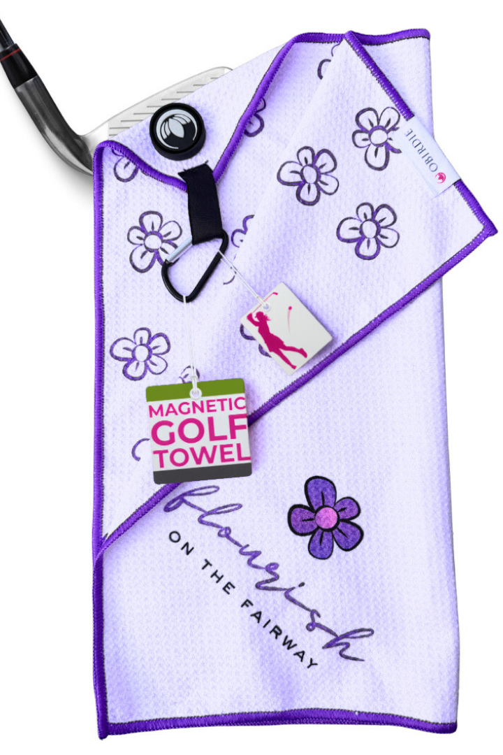 Flower Magnet Golf Towel