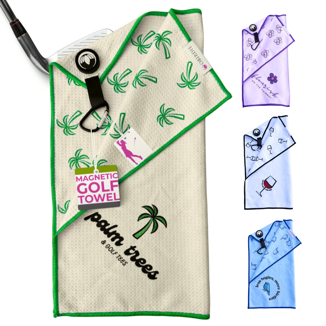 *NEW* Magnetic Golf Towel for Women – Waffle Microfiber | Obirdie Golf