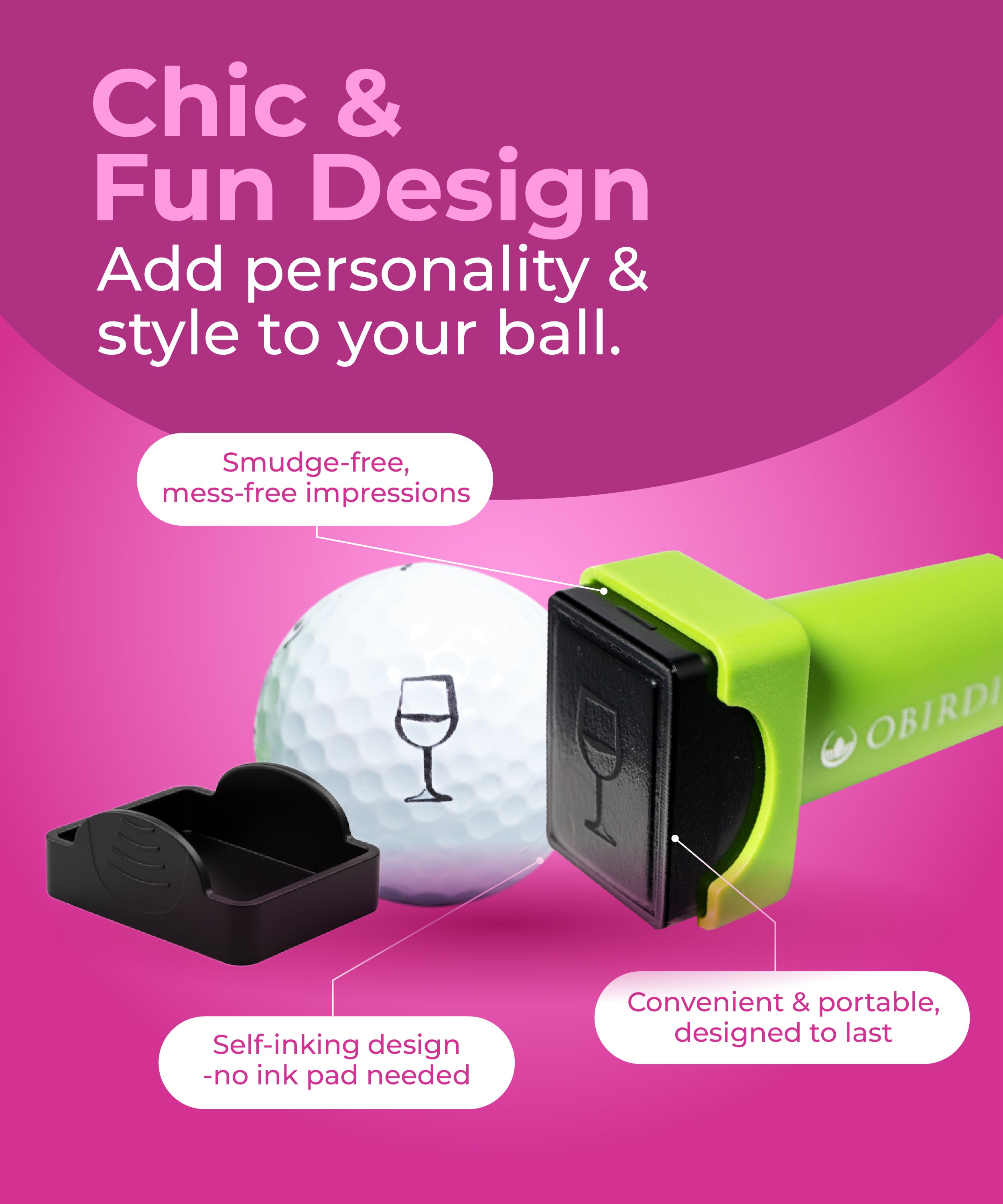 Personalized Golf Ball Stamp for Women – Permanent & Stylish | Obirdie Golf