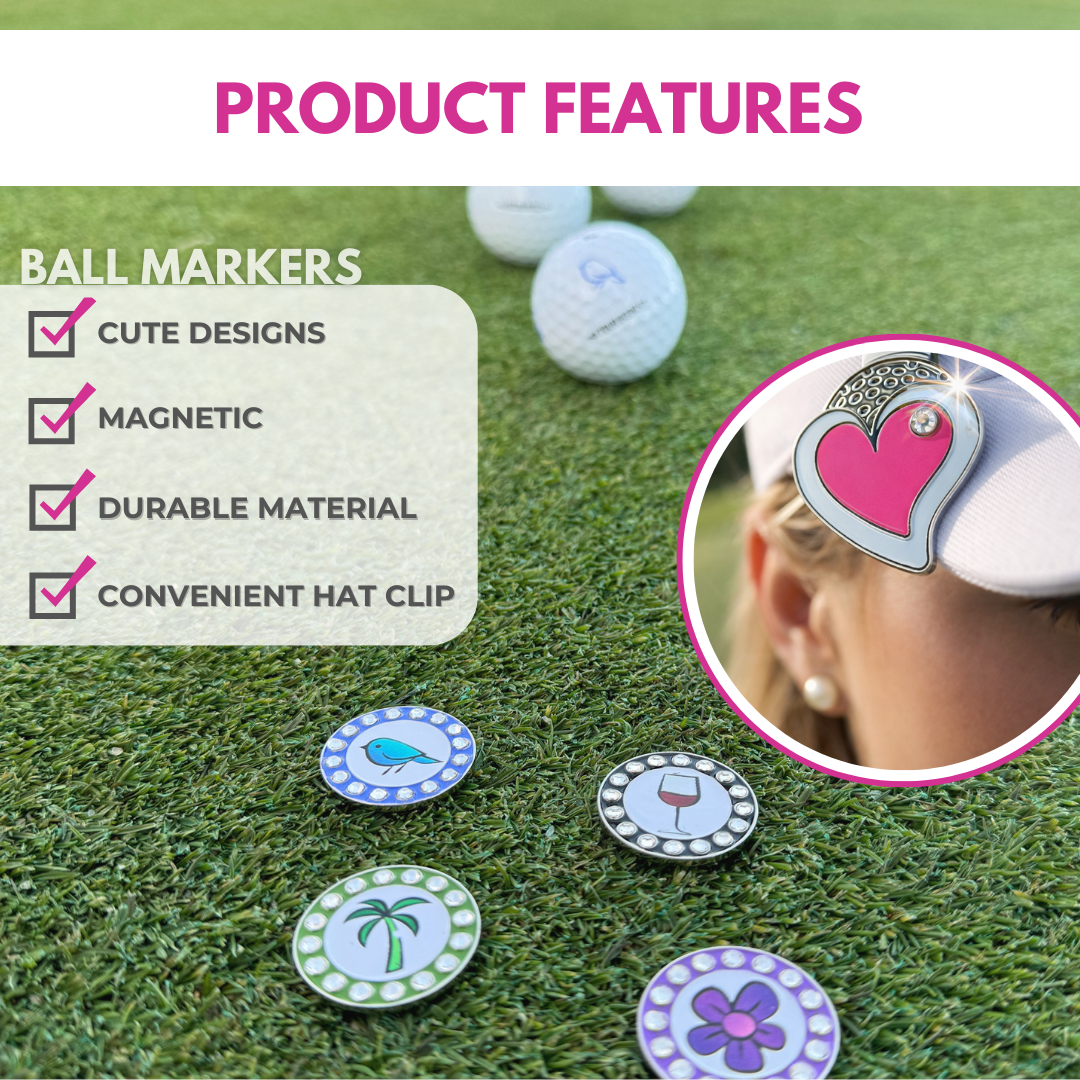 Heart Golf Ball Marker for Women – Stylish Magnetic Marker | Obirdie Golf