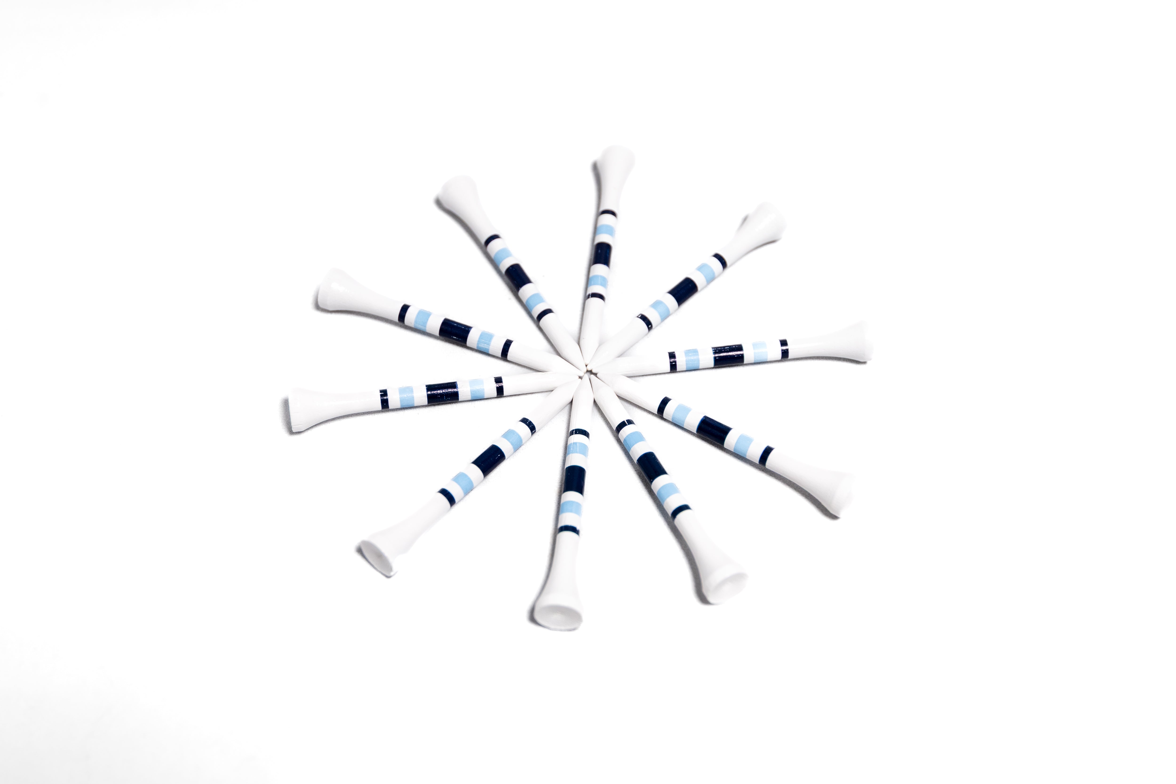 Striped Bamboo Golf Tees Combo Pack – Eagle Eye (Navy/Blue)