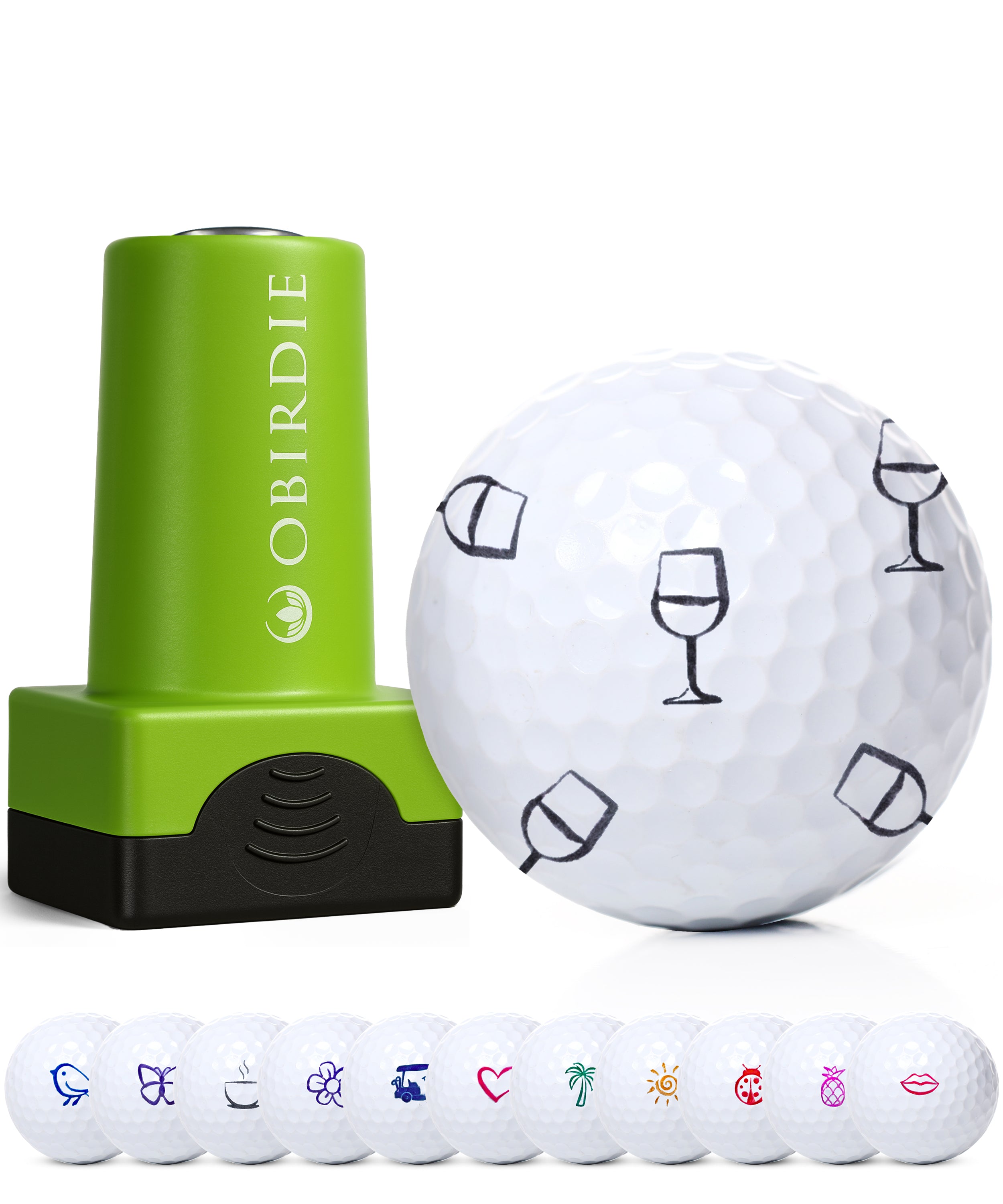 Personalized Golf Ball Stamp for Women – Wine Glass