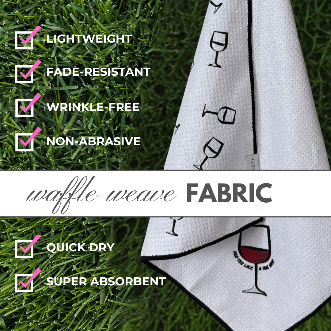 *NEW* Magnetic Golf Towel for Women – Wine Glass