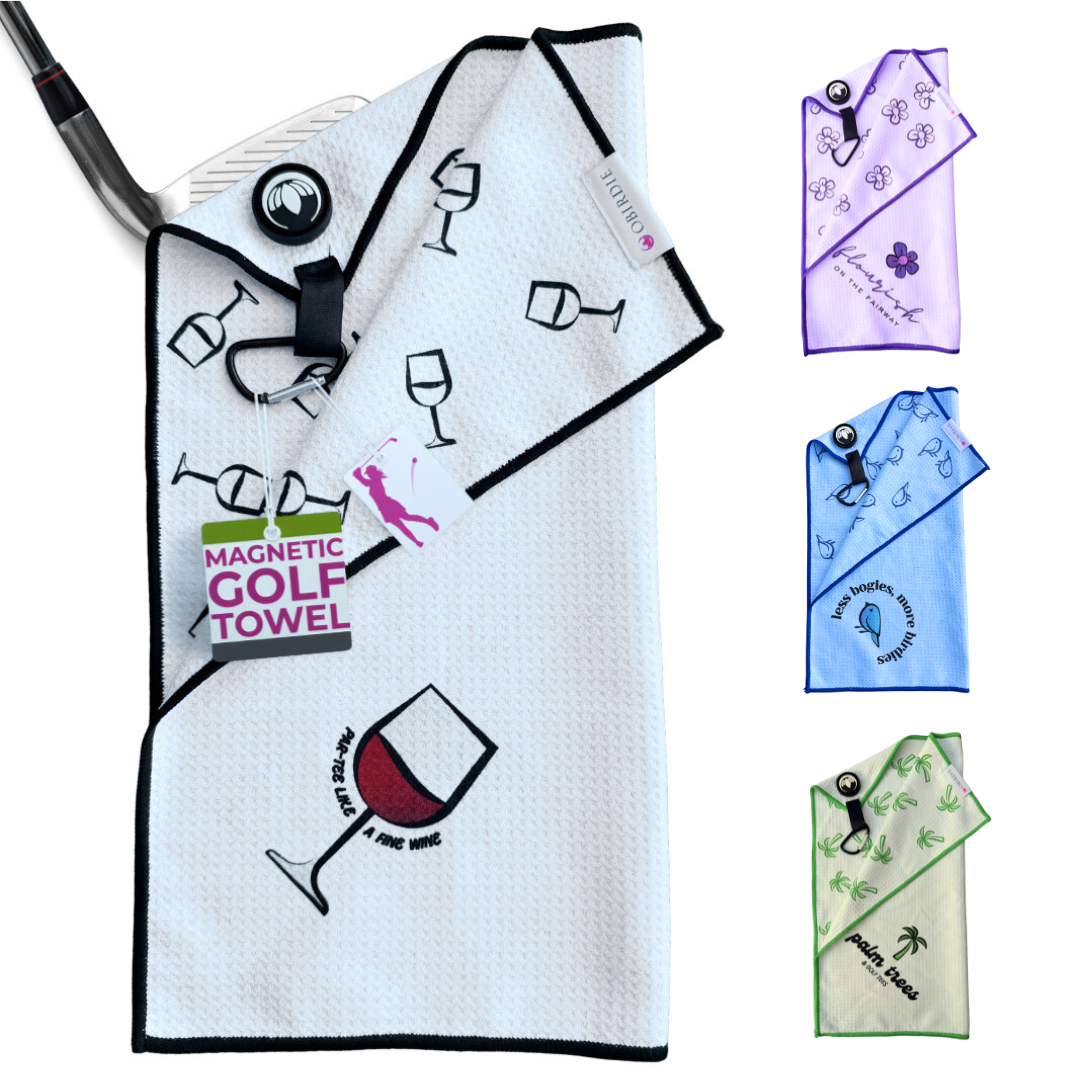 *NEW* Magnetic Golf Towel for Women – Waffle Microfiber | Obirdie Golf